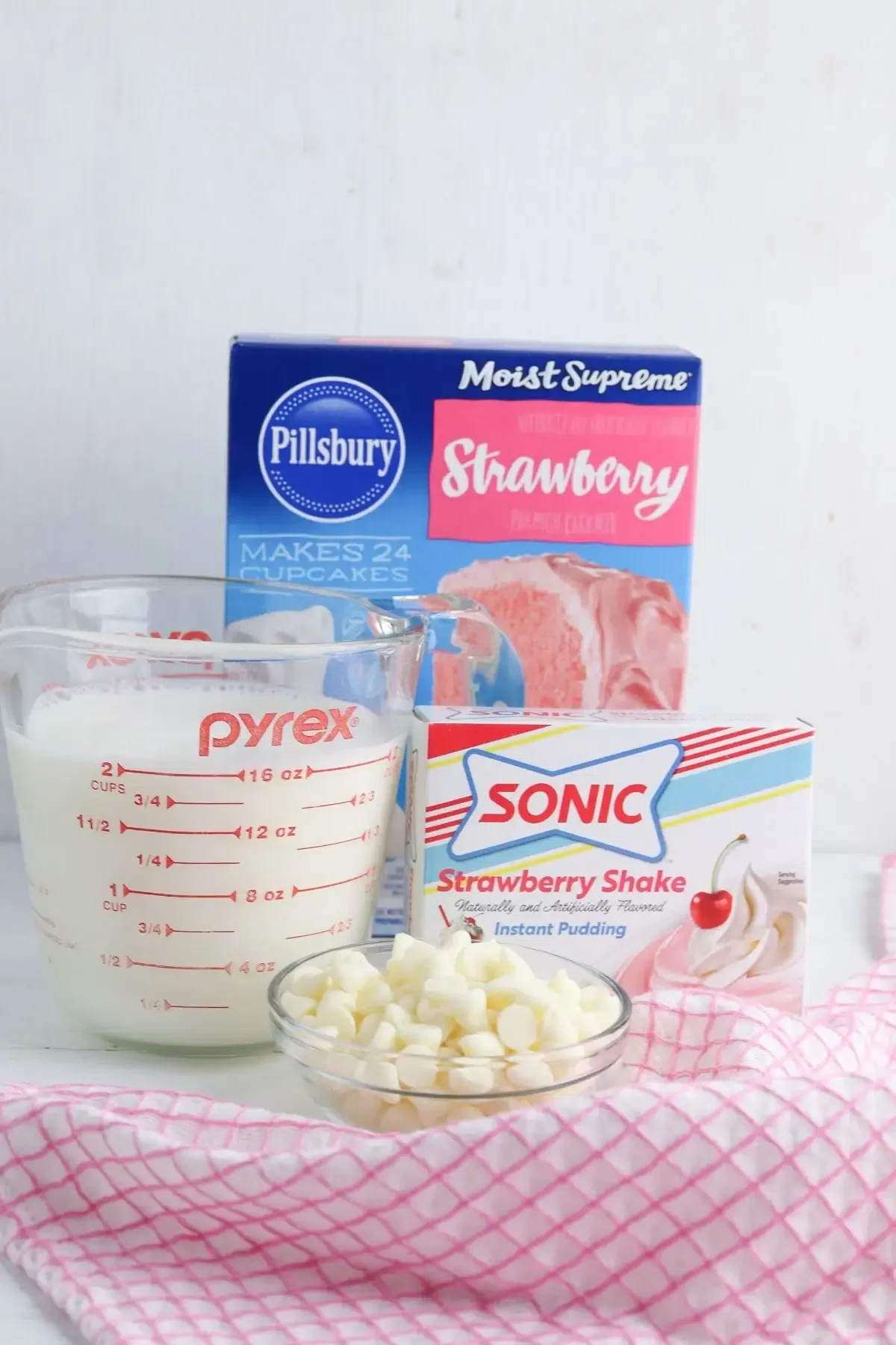 Cake Mix Strawberry Brownies