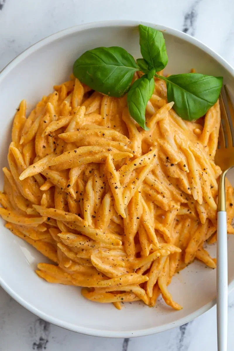 Roasted Red Pepper Tofu Pasta