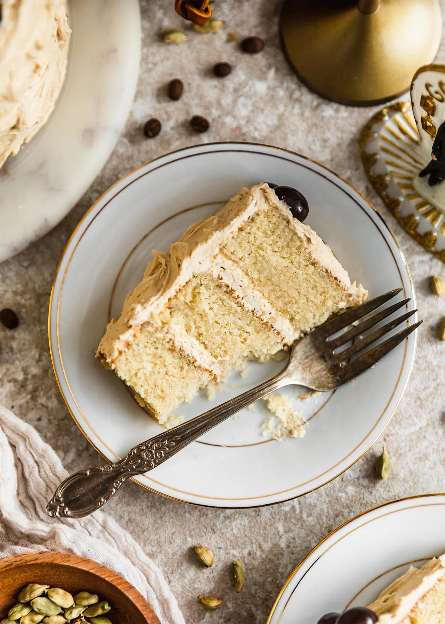Cardamom Cake with Coffee Buttercream