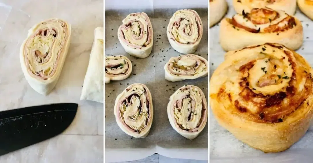 Baked Ham and Cheese Roll Ups