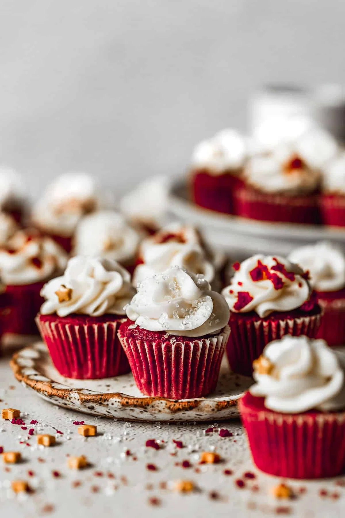 Mini Red Velvet Cupcakes with Cream Cheese Frosting