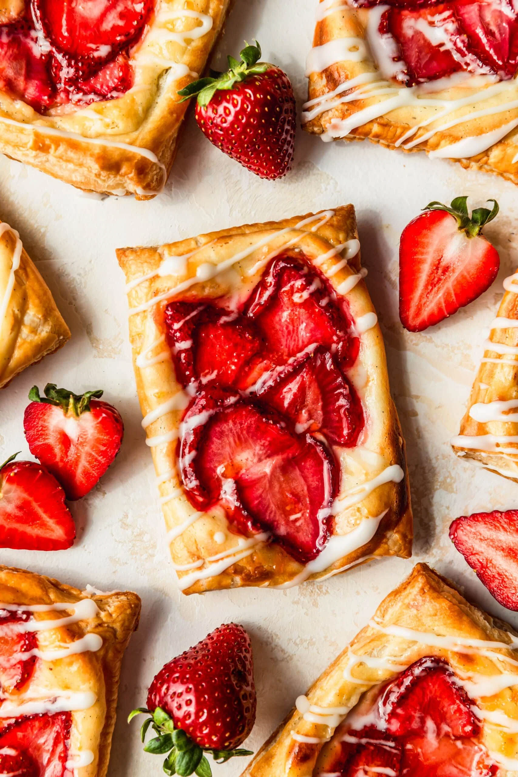 Cream Cheese Strawberry Danish with Puff Pastry