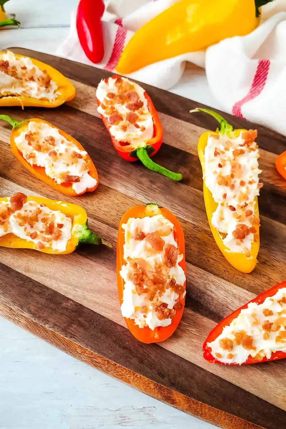 Cream Cheese Stuffed Mini Peppers with Bacon