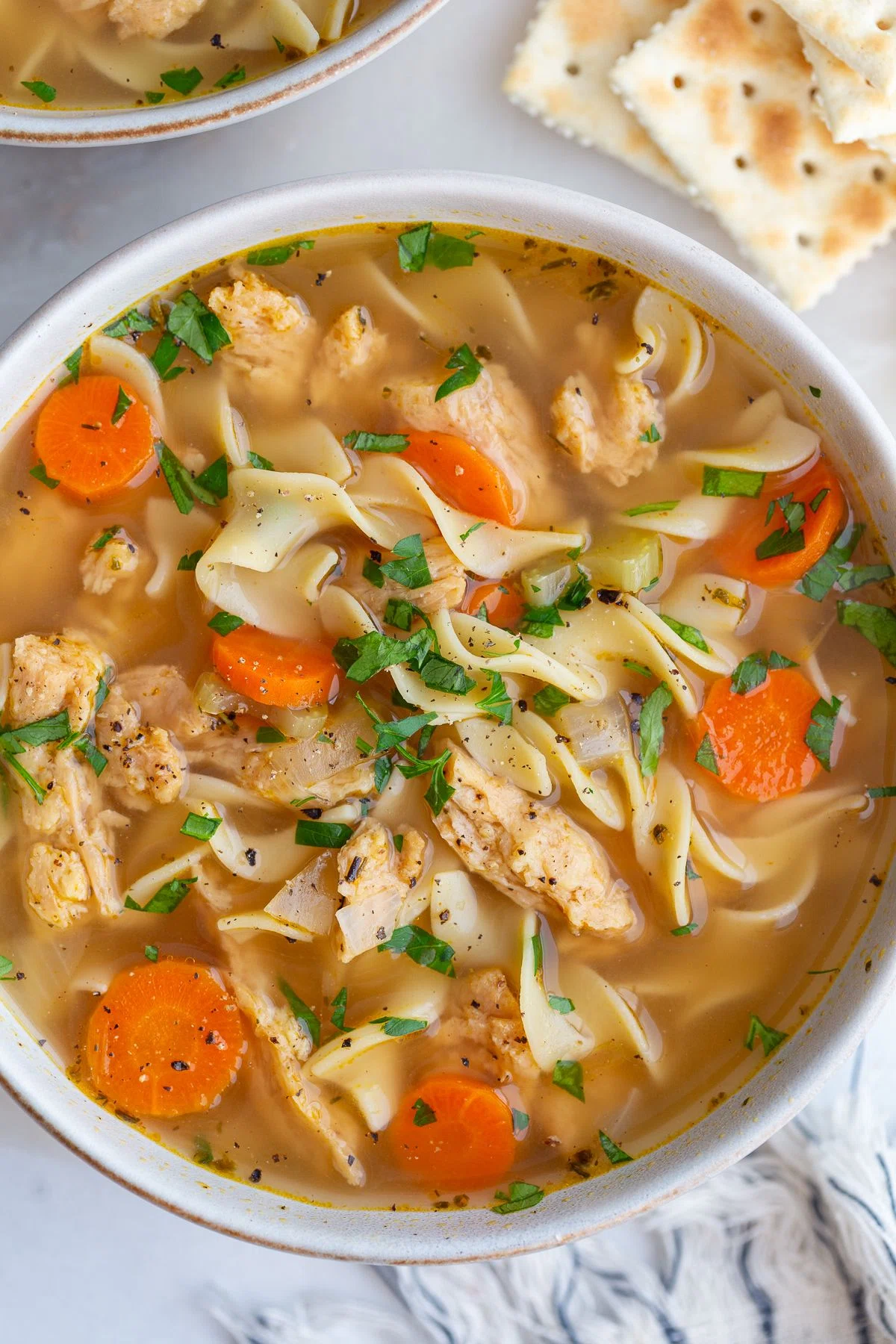 Vegetarian Chicken Noodle Soup (Easy + Vegan)
