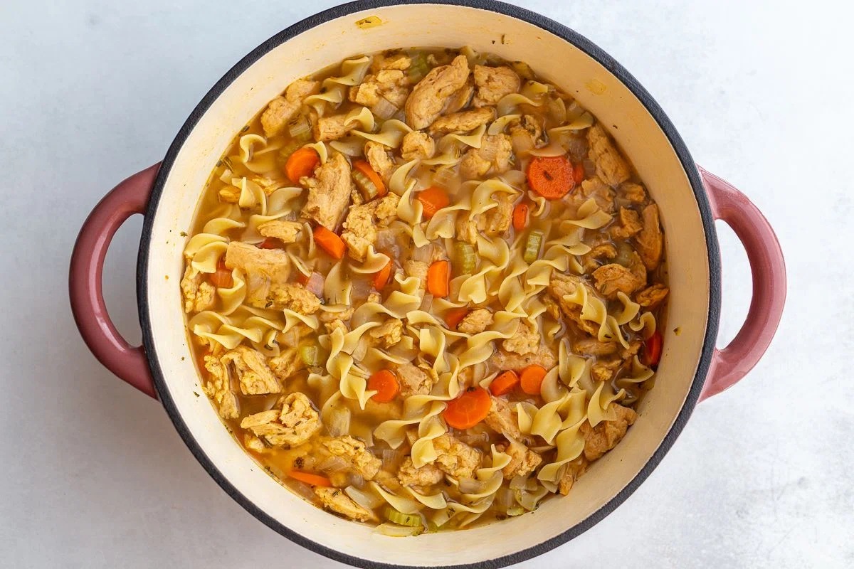 Vegetarian Chicken Noodle Soup (Easy + Vegan)