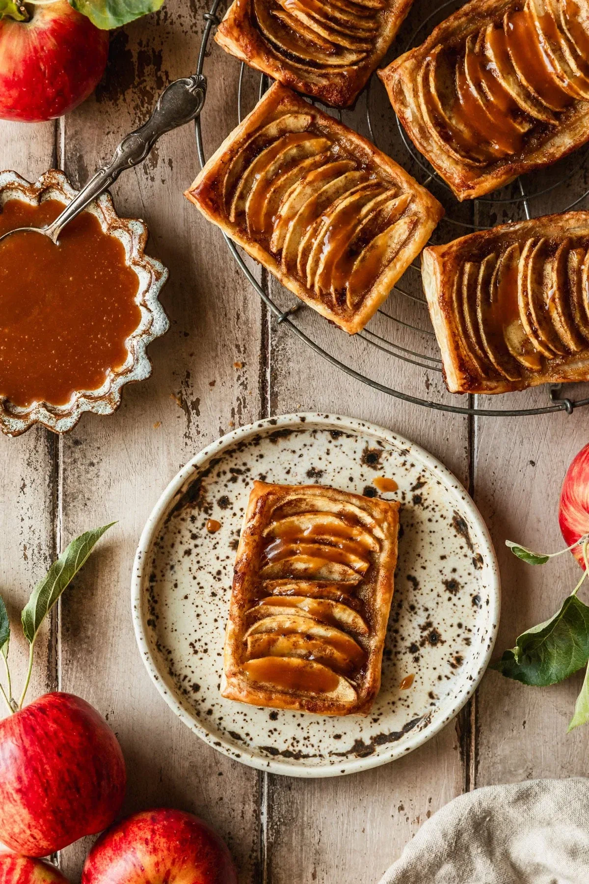Mini Caramel Apple Tarts with Puff Pastry