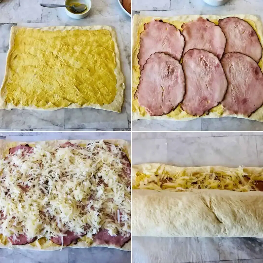 Baked Ham and Cheese Roll Ups