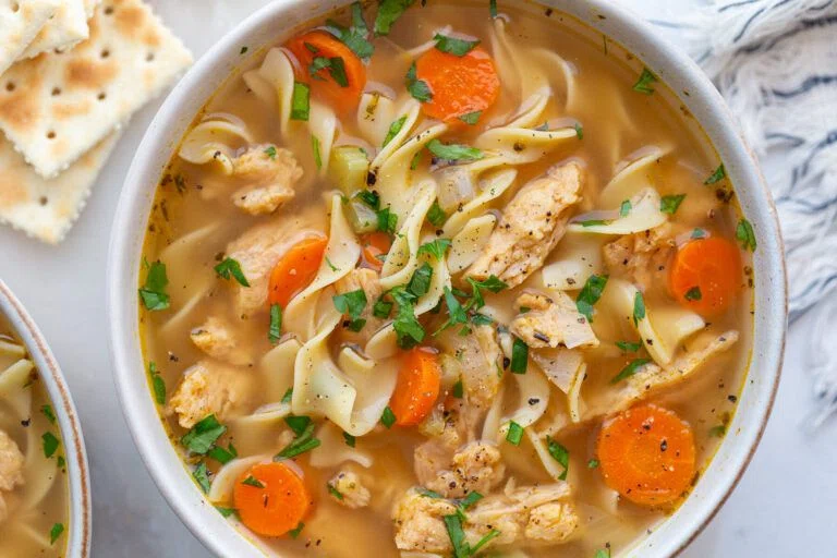 Vegetarian Chicken Noodle Soup (Easy + Vegan)