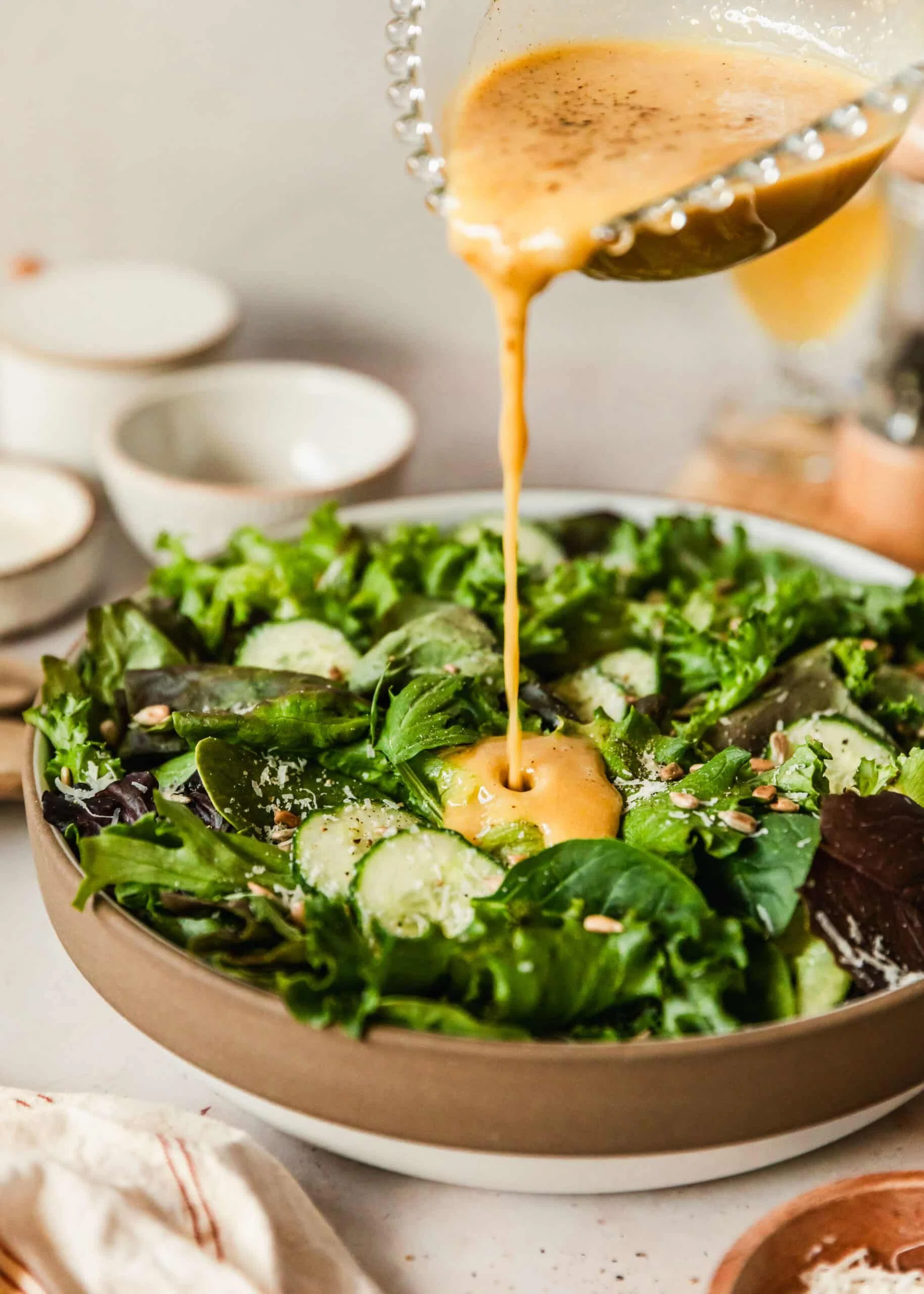 Green Salad with Sherry Shallot Dressing
