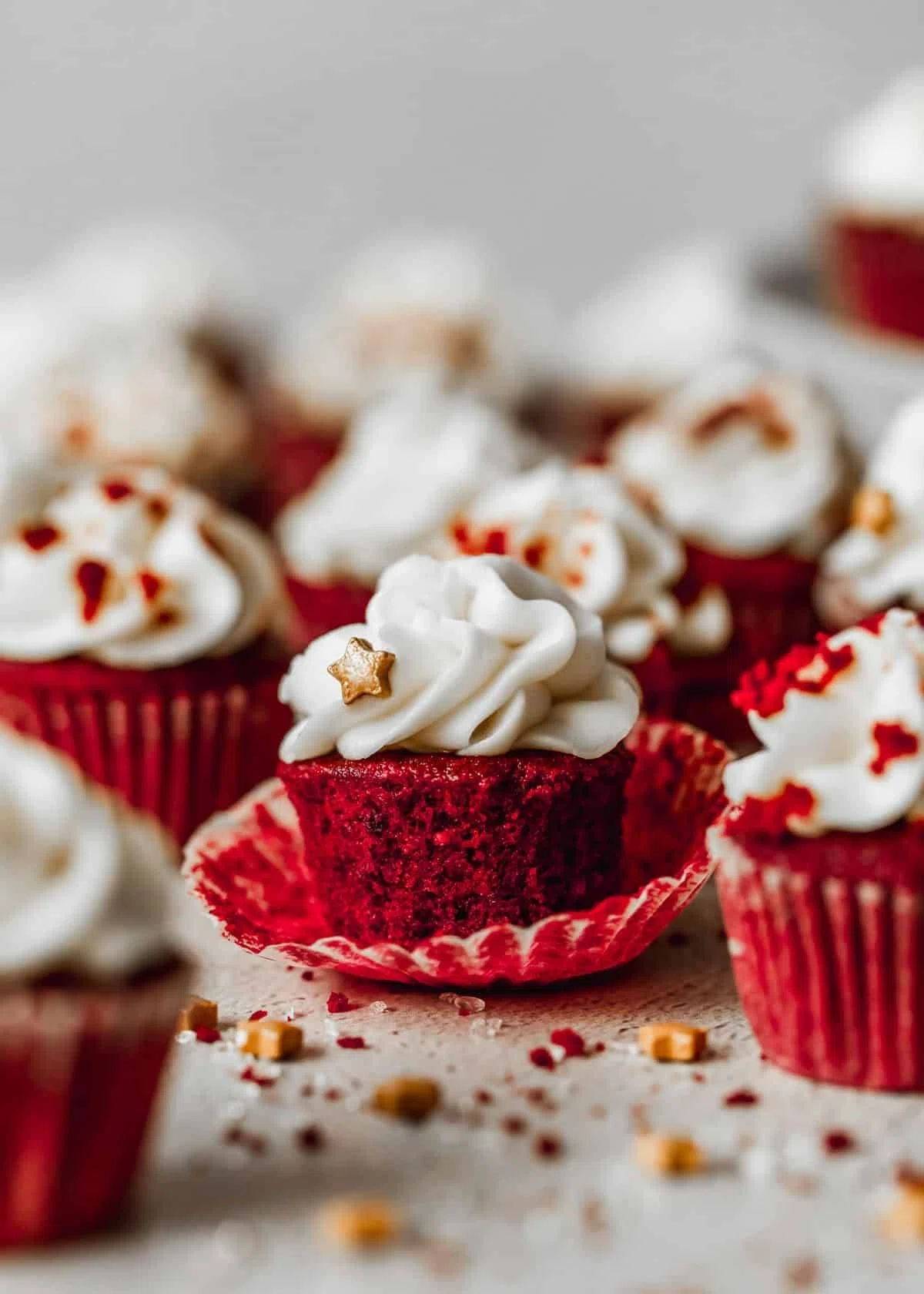 Mini Red Velvet Cupcakes with Cream Cheese Frosting