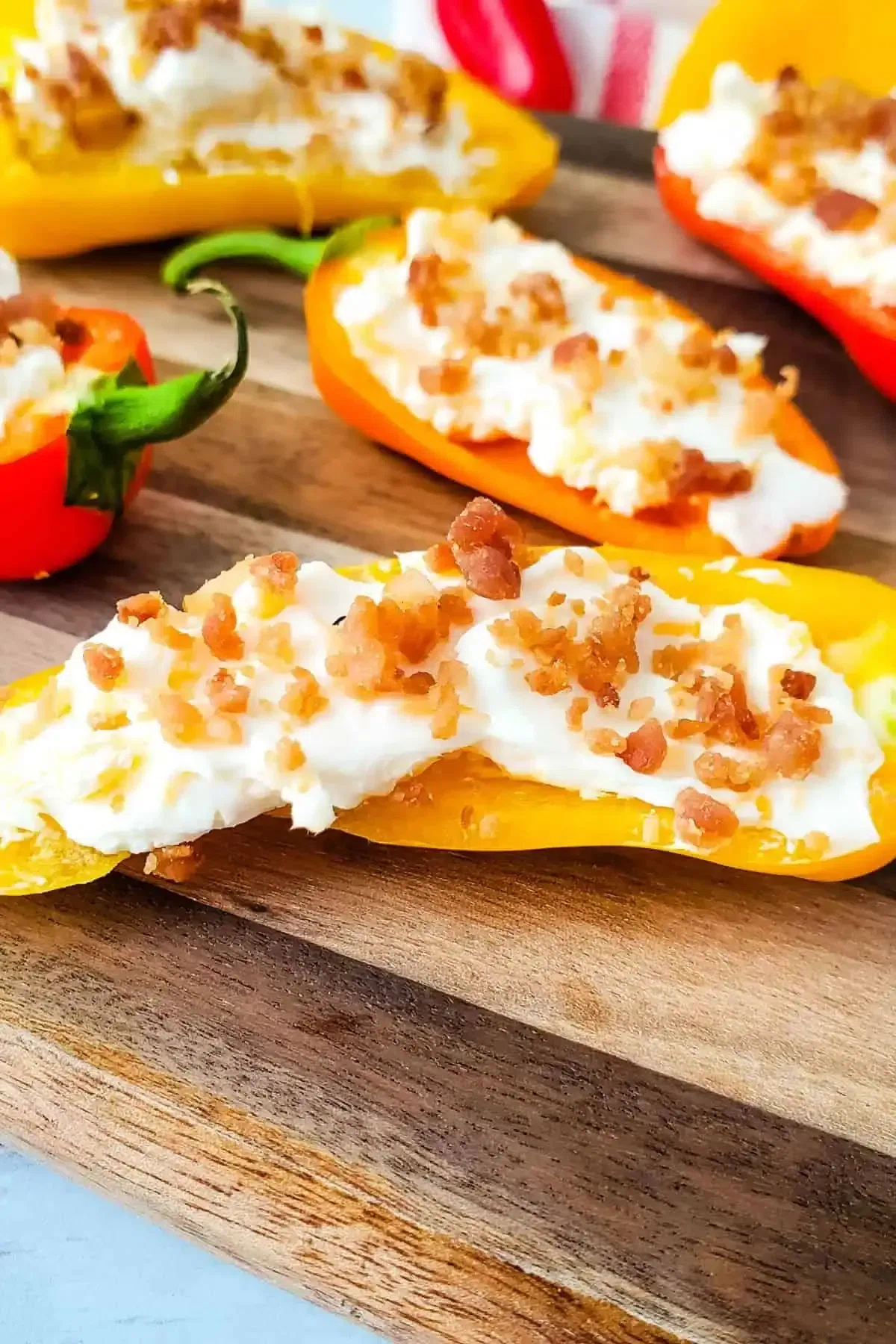 Cream Cheese Stuffed Mini Peppers with Bacon