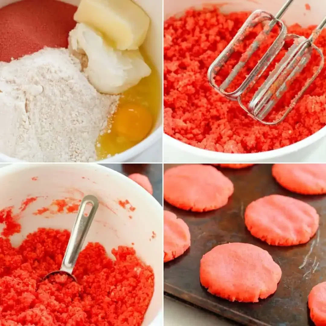 Strawberry Cake Mix Cookies