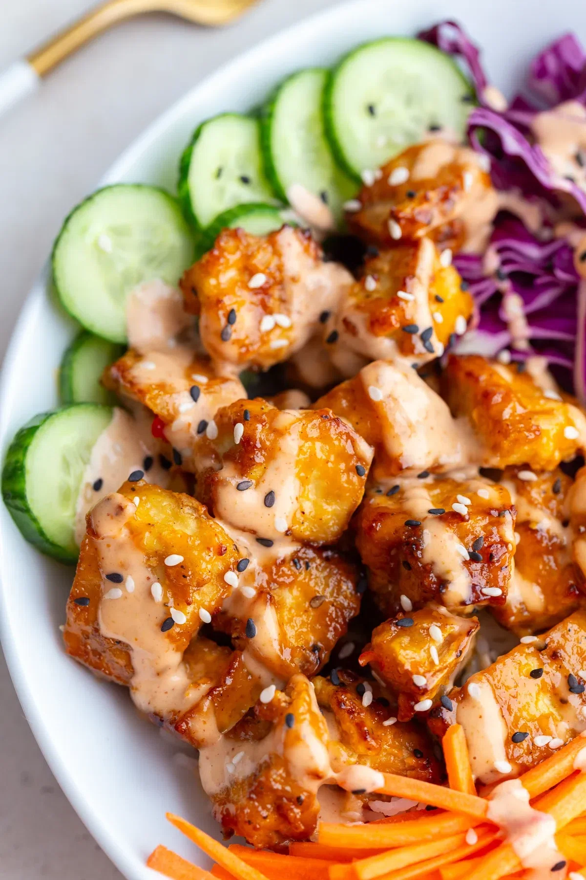 Bang Bang Tofu (Air Fryer or Pan Fried)