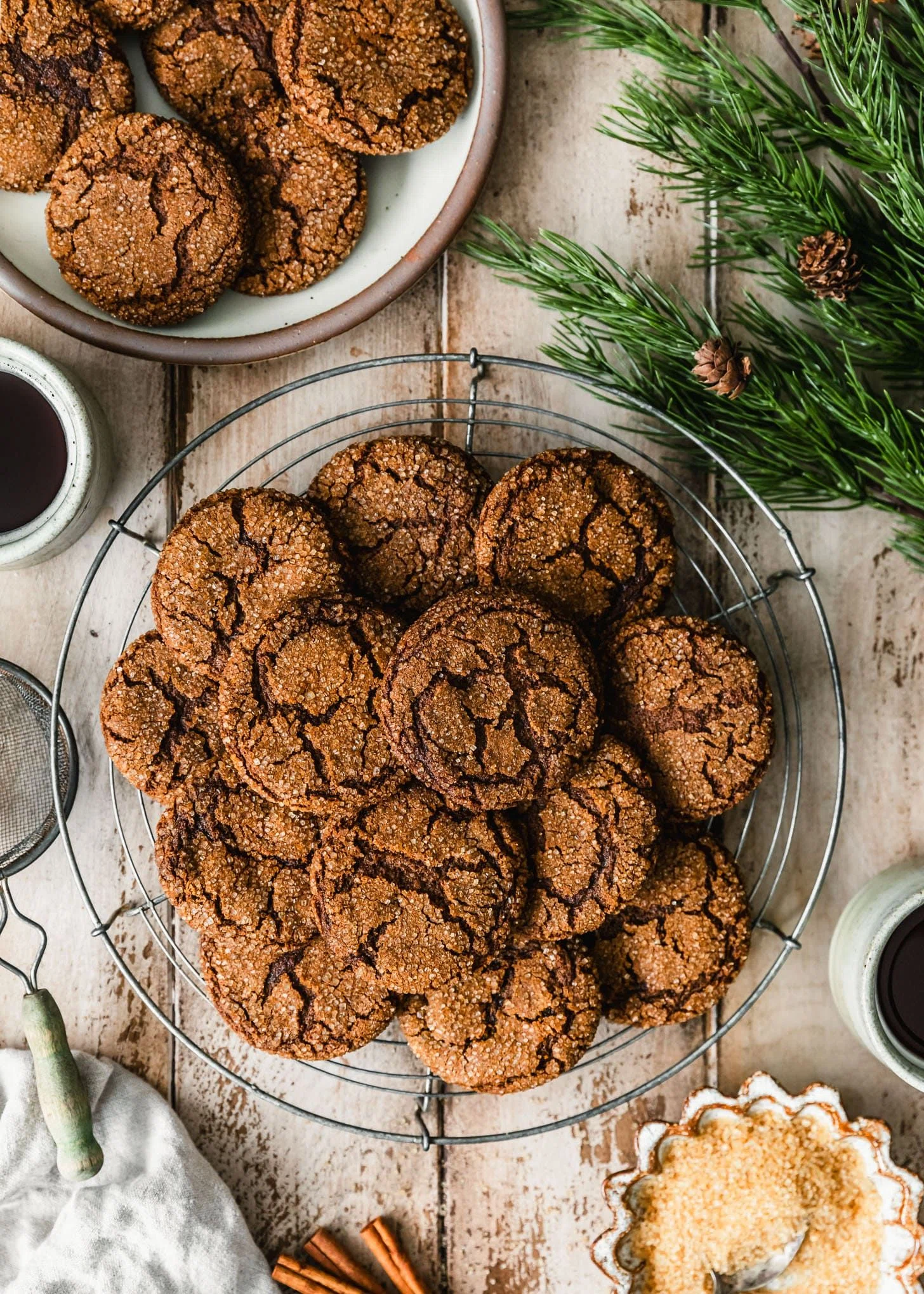 Chewy Molasses Crinkle Cookies