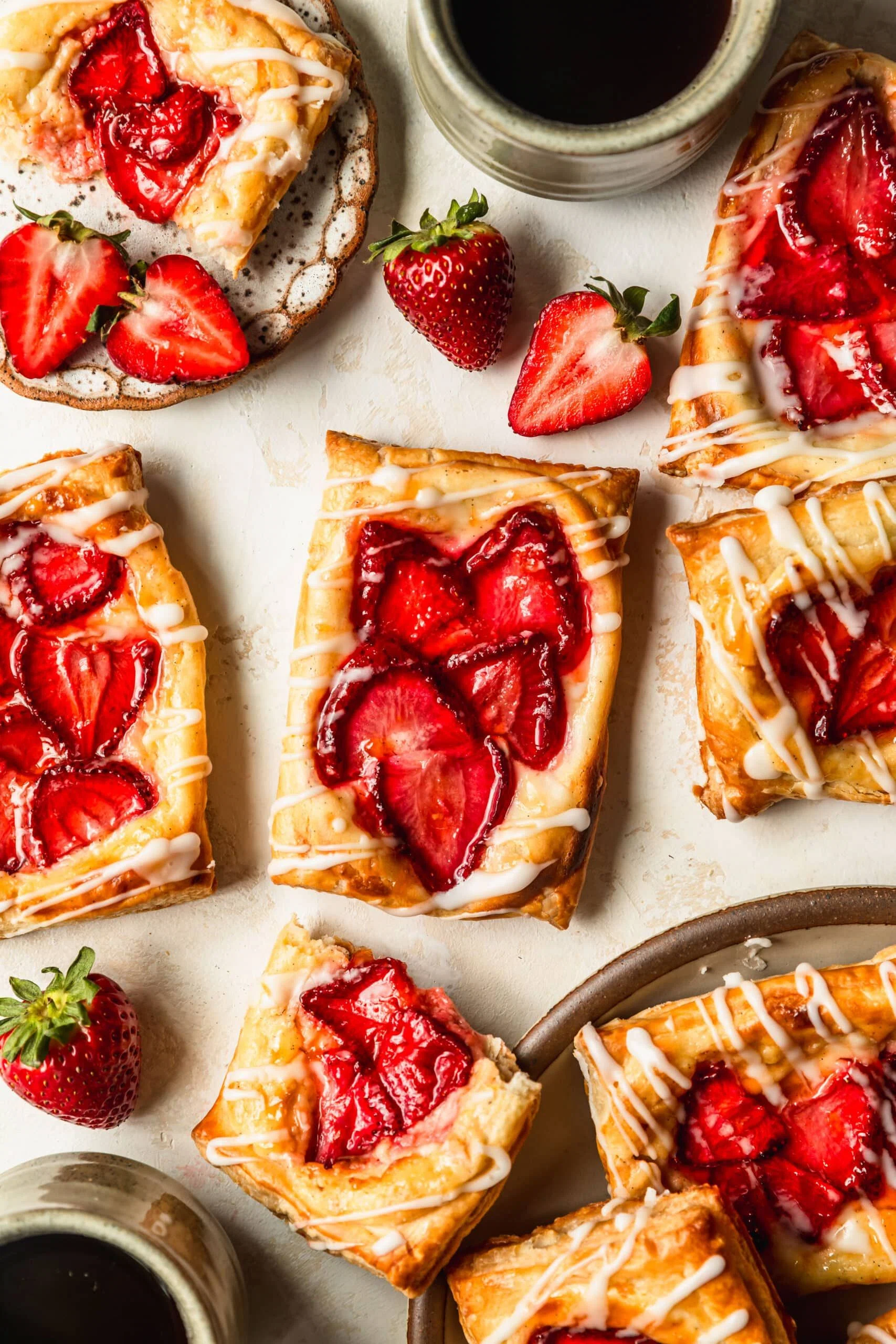 Cream Cheese Strawberry Danish with Puff Pastry