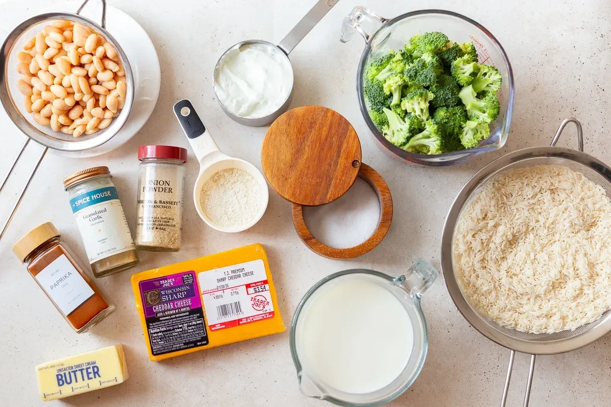 Broccoli Cheese Rice Casserole (High Protein!)