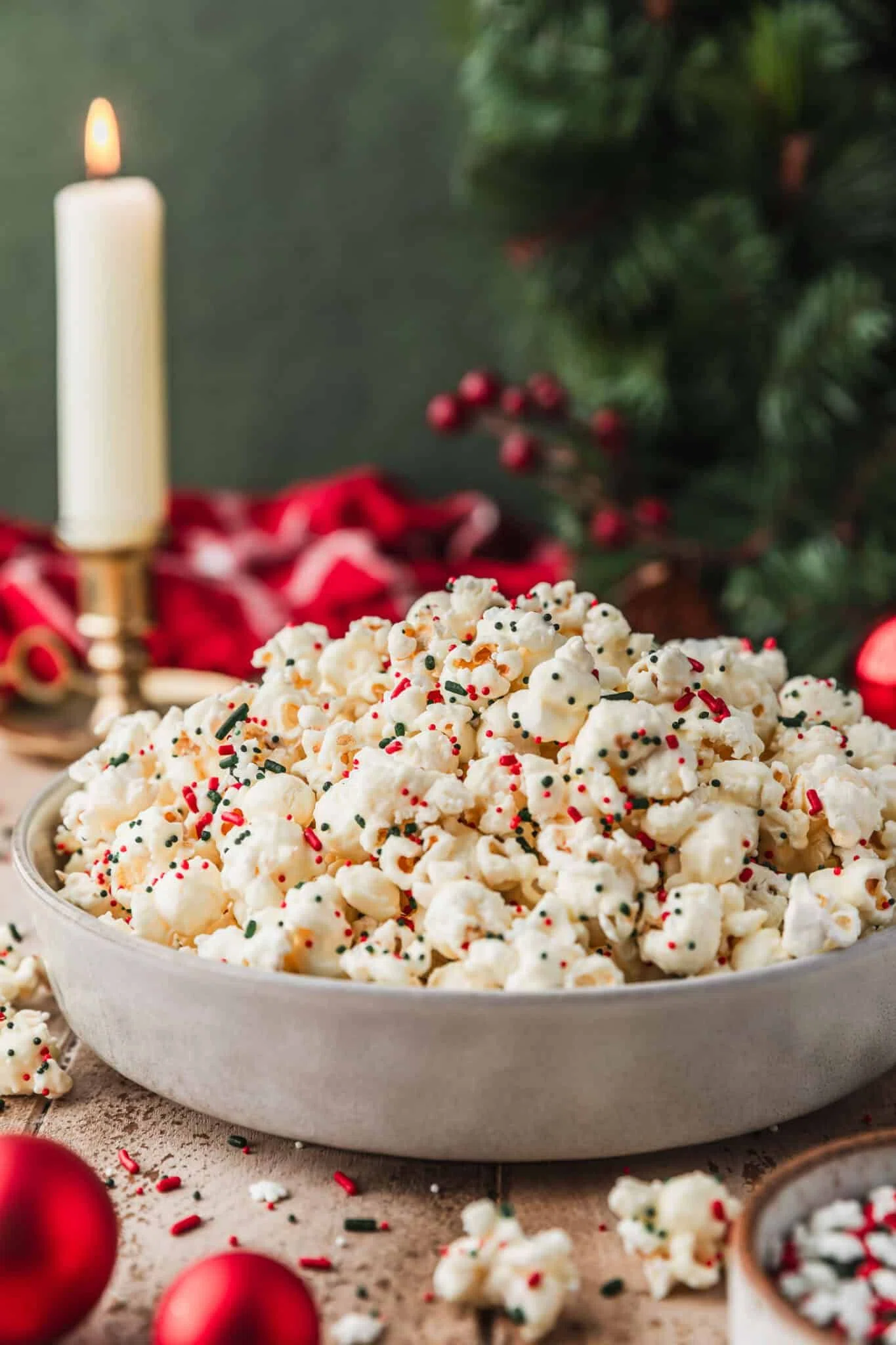 White Chocolate Popcorn with Sprinkles