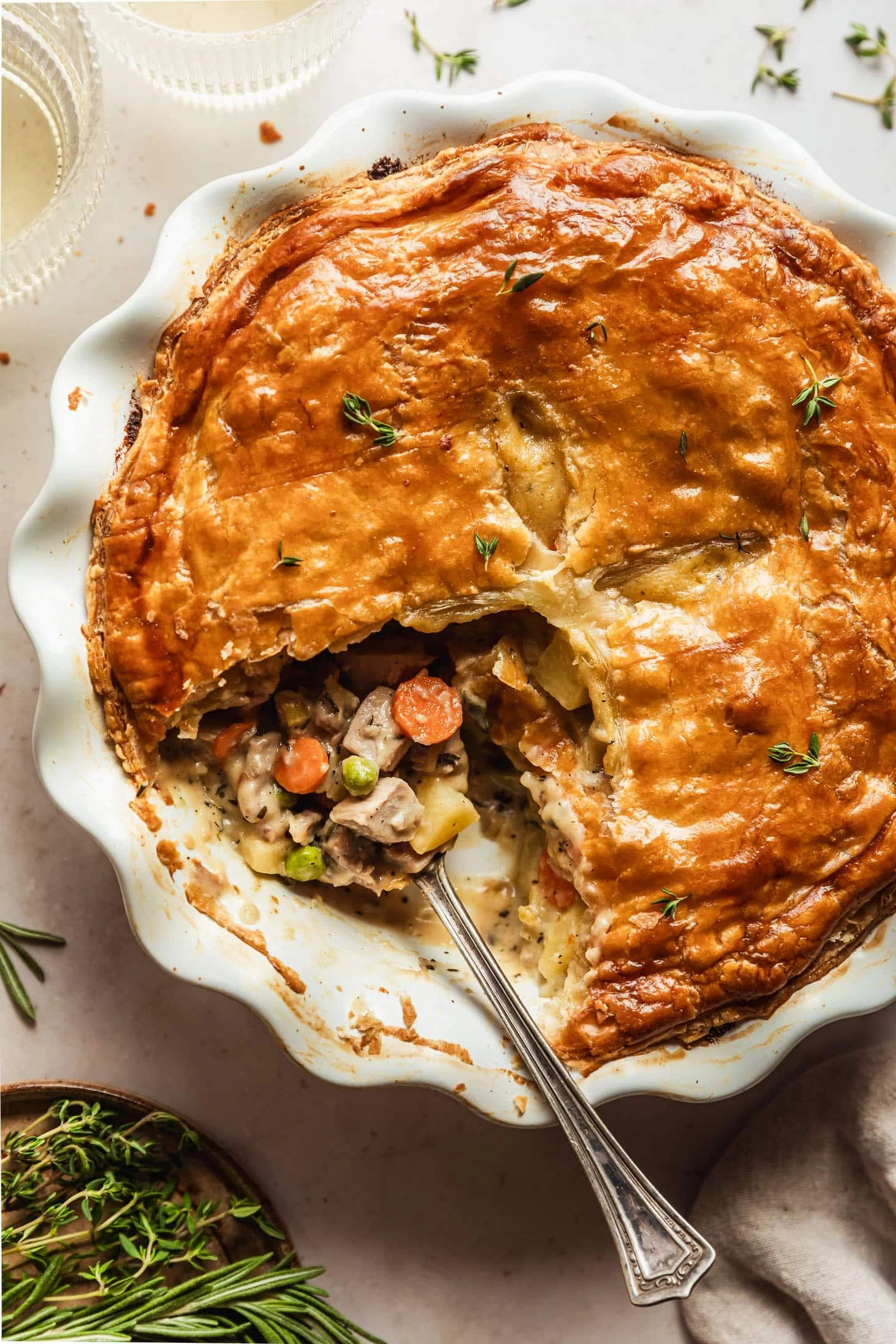 Easy Turkey Pot Pie with Puff Pastry