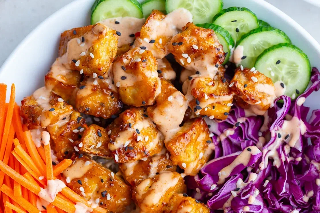 Bang Bang Tofu (Air Fryer or Pan Fried)