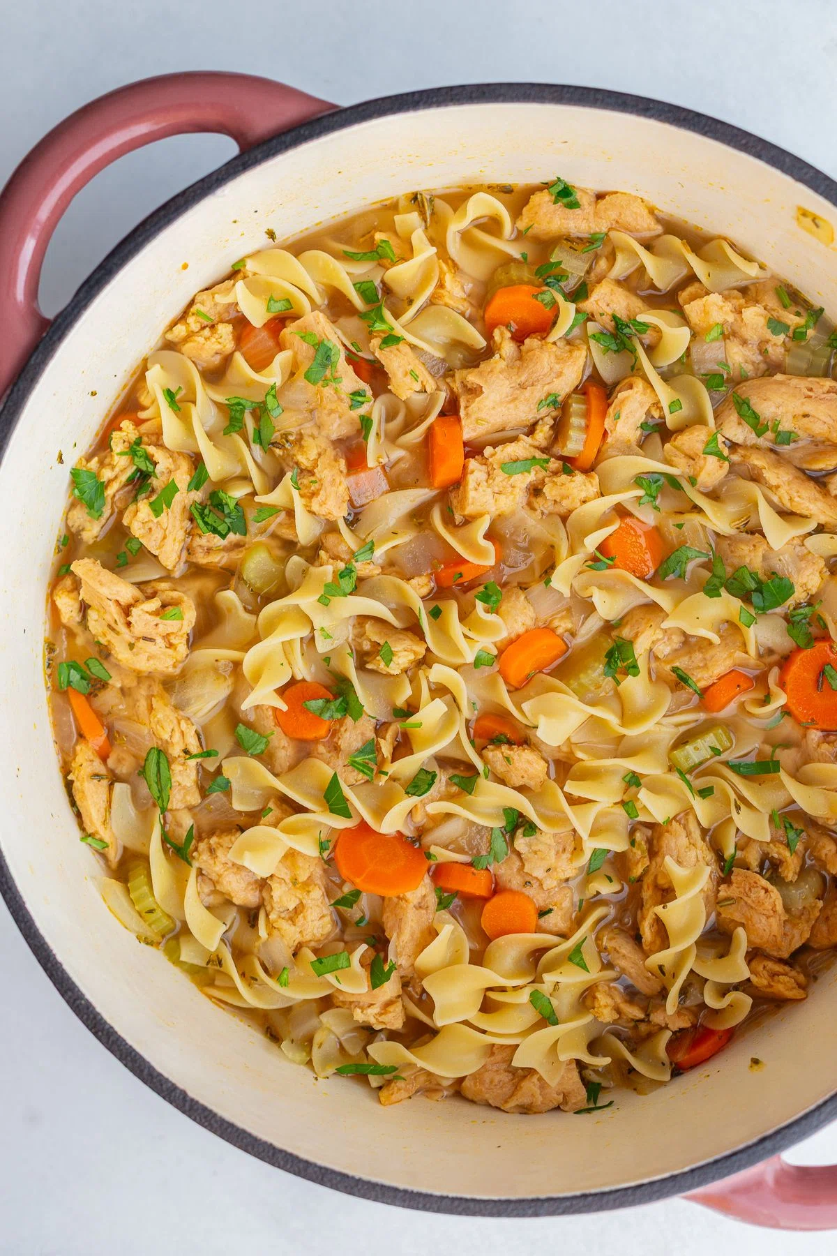 Vegetarian Chicken Noodle Soup (Easy + Vegan)