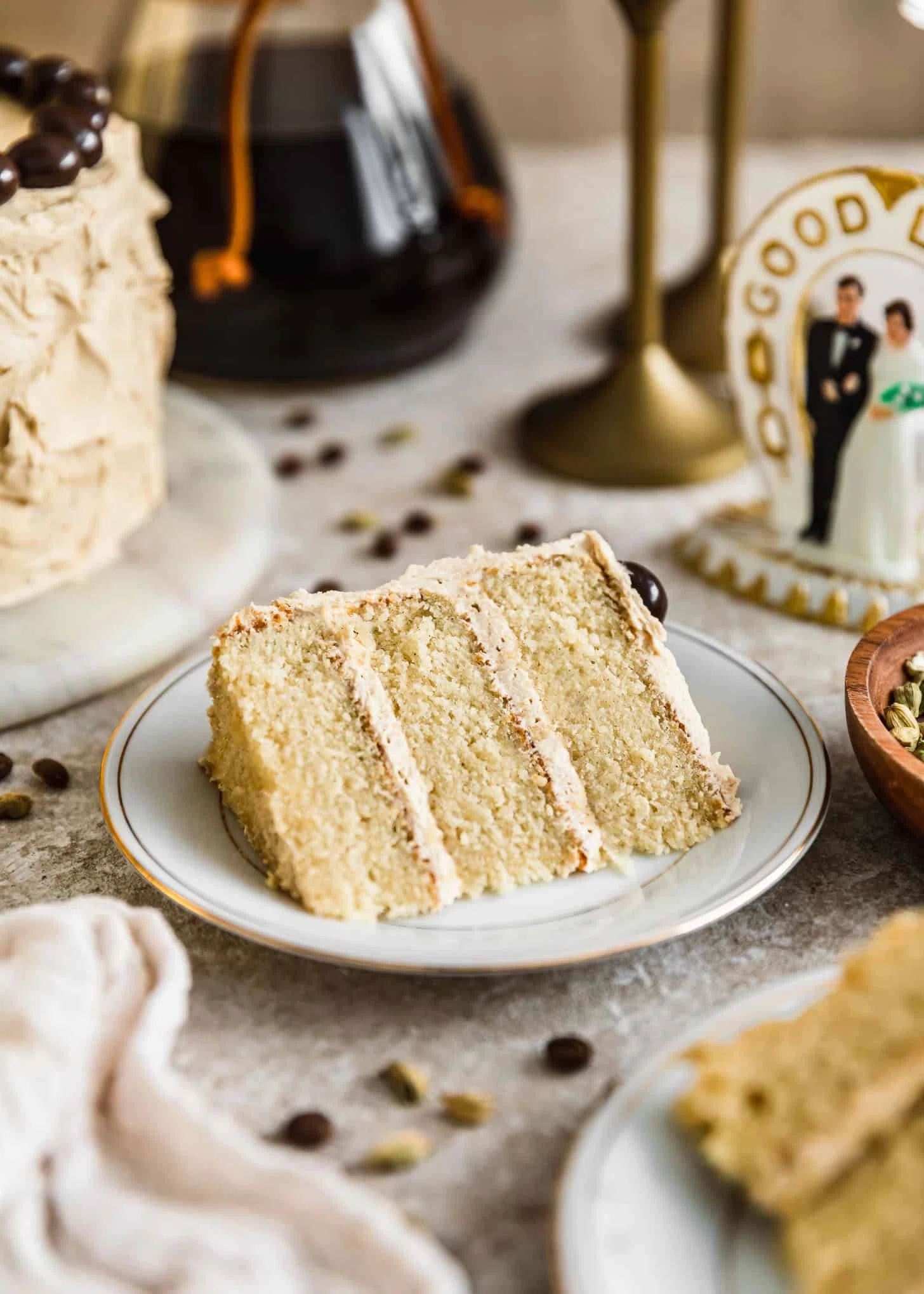Cardamom Cake with Coffee Buttercream