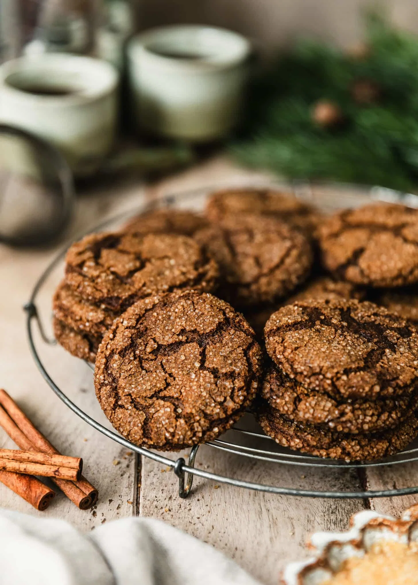 Chewy Molasses Crinkle Cookies