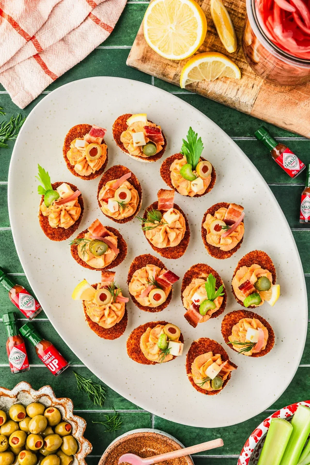 Bloody Mary Deviled Eggs