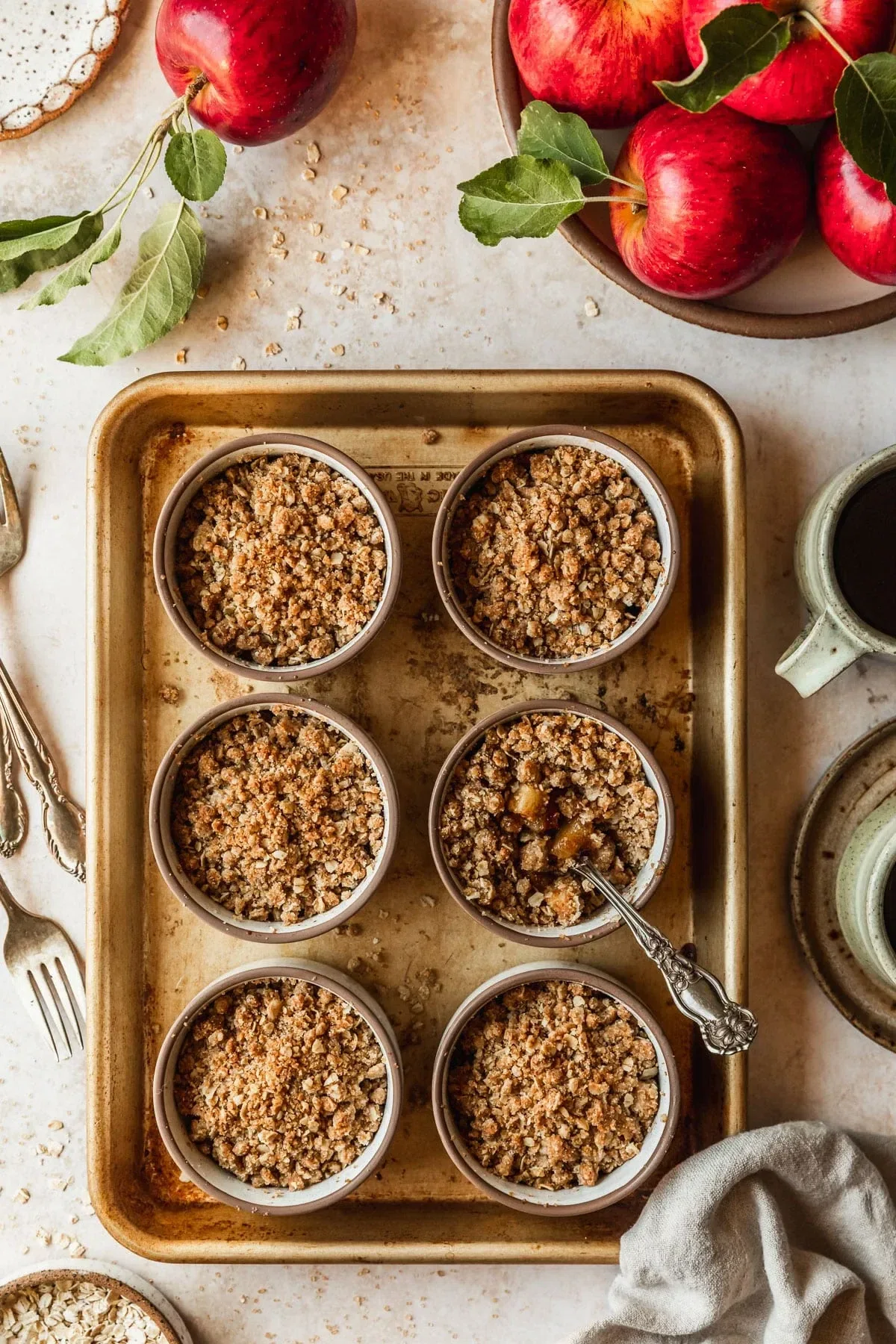 Mini Apple Crumbles with Buttery Oat Topping