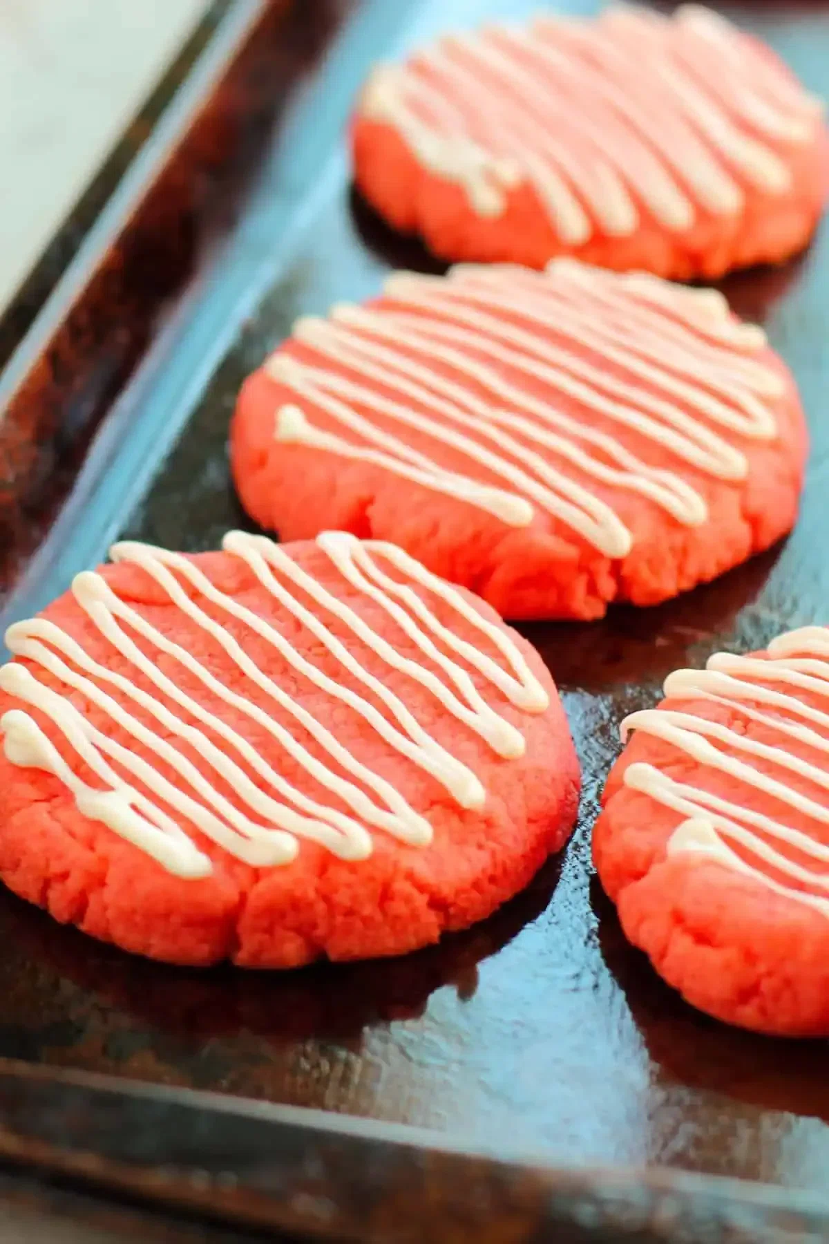 Strawberry Cake Mix Cookies