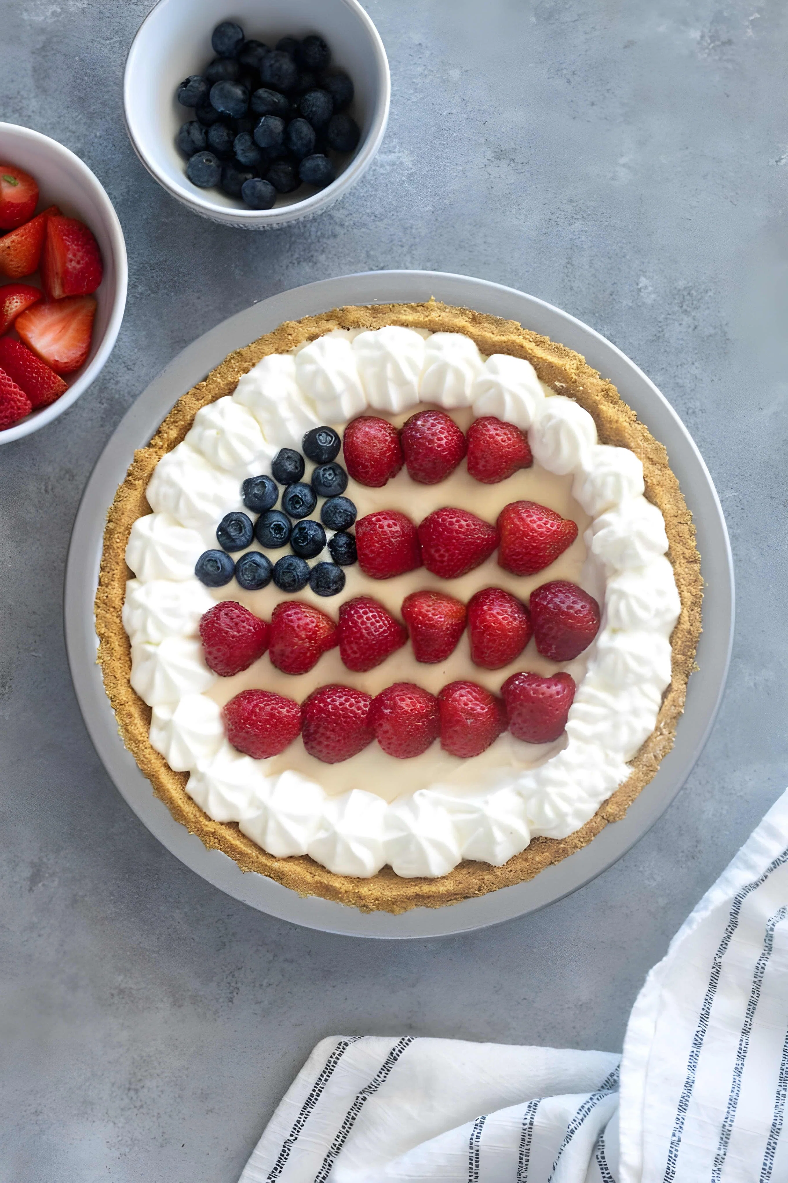 American Flag No Bake Cheesecake