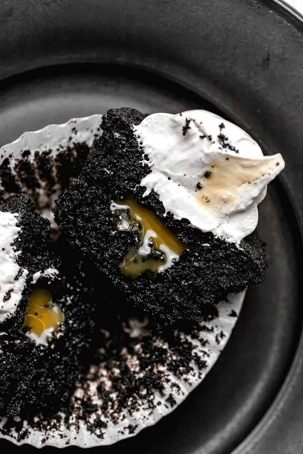 Chocolate Caramel Cupcakes with Meringue Ghosts