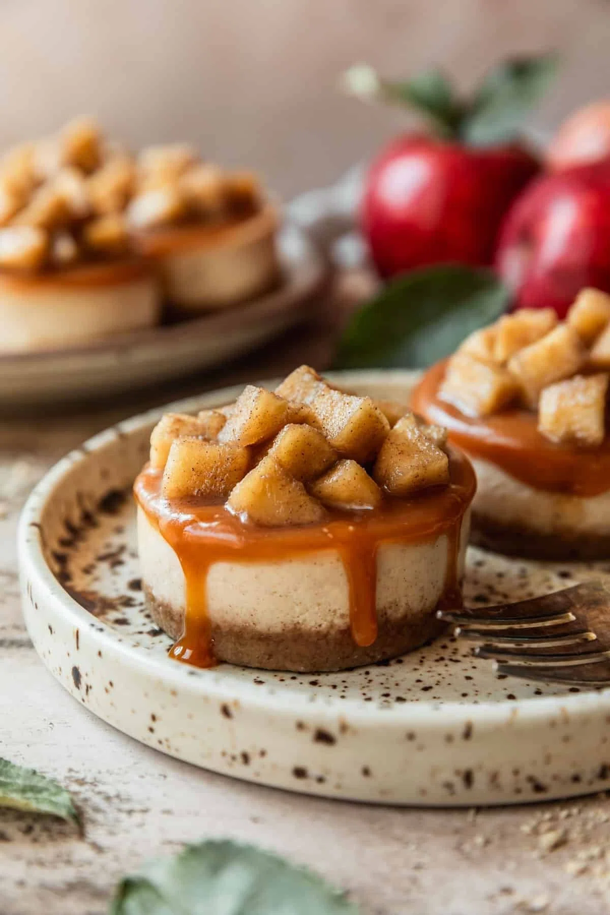 Mini Caramel Apple Cheesecakes