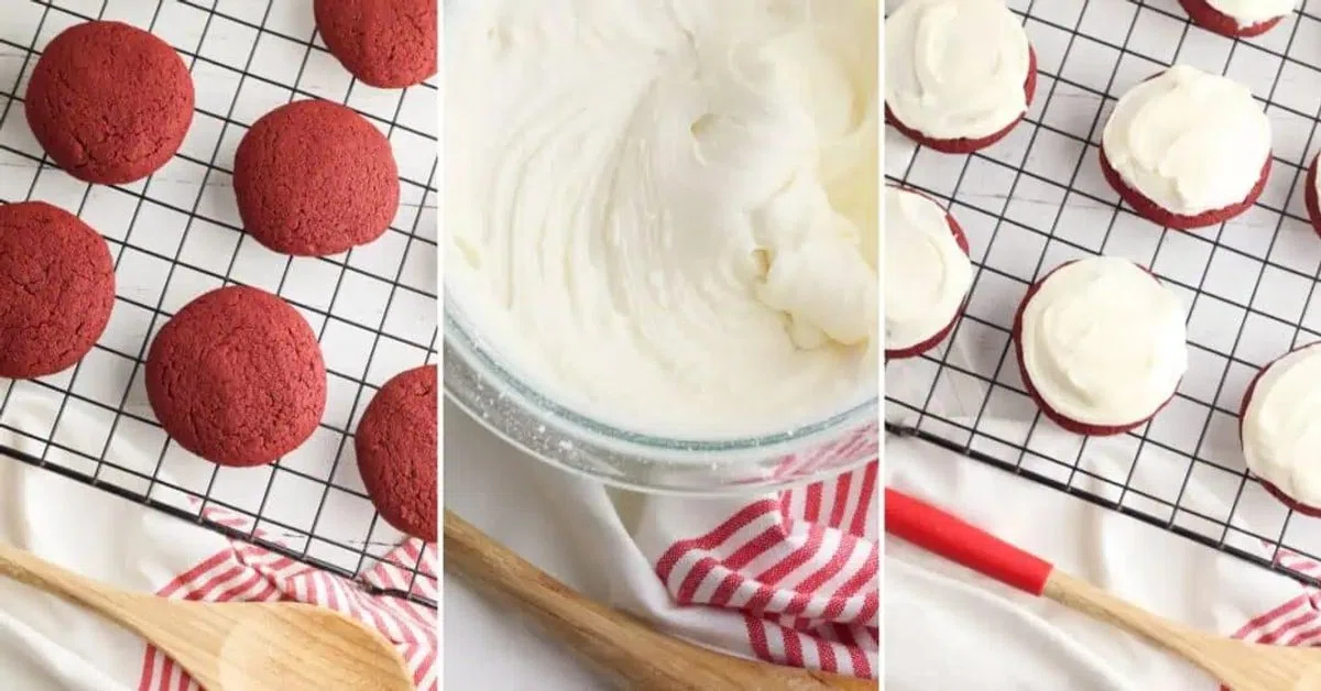 Red Velvet Cookies with Cream Cheese Frosting