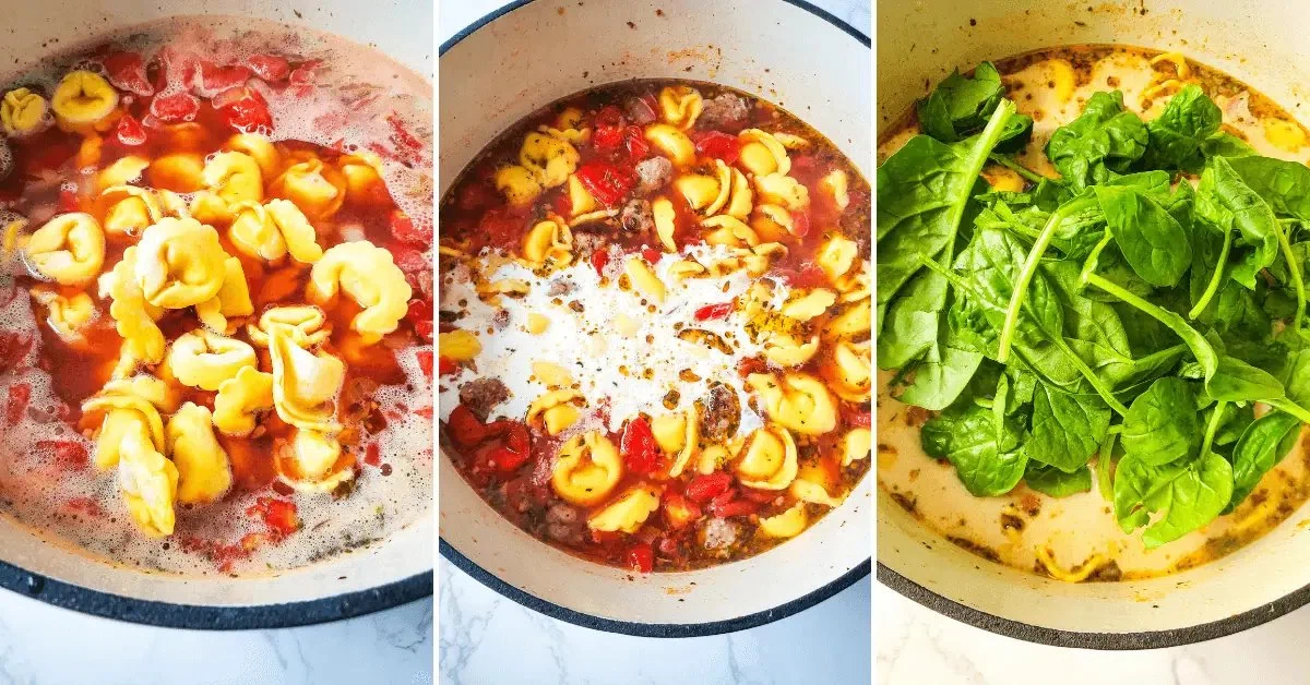 Sausage Spinach and Tortellini Soup