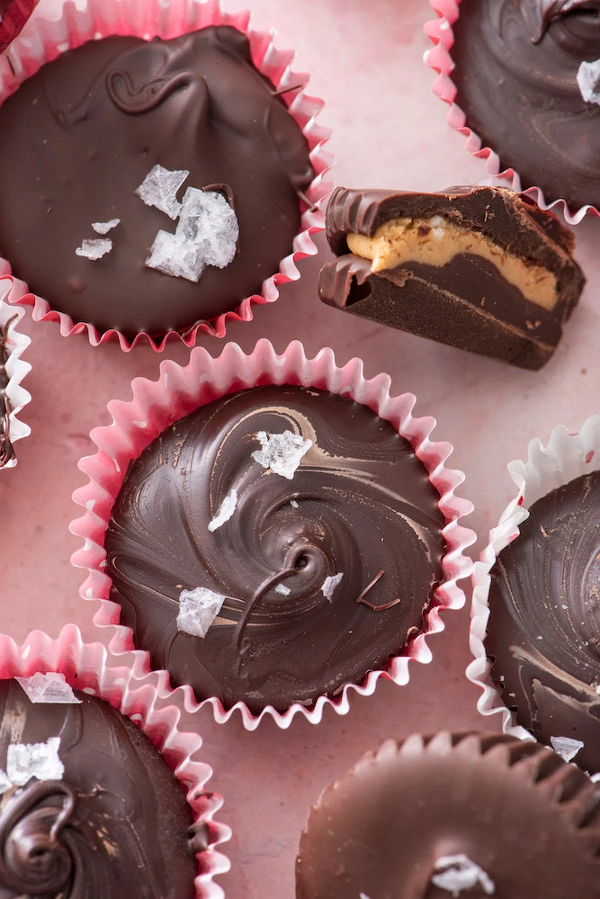 Chocolate Peanut Butter Cups with Sea Salt