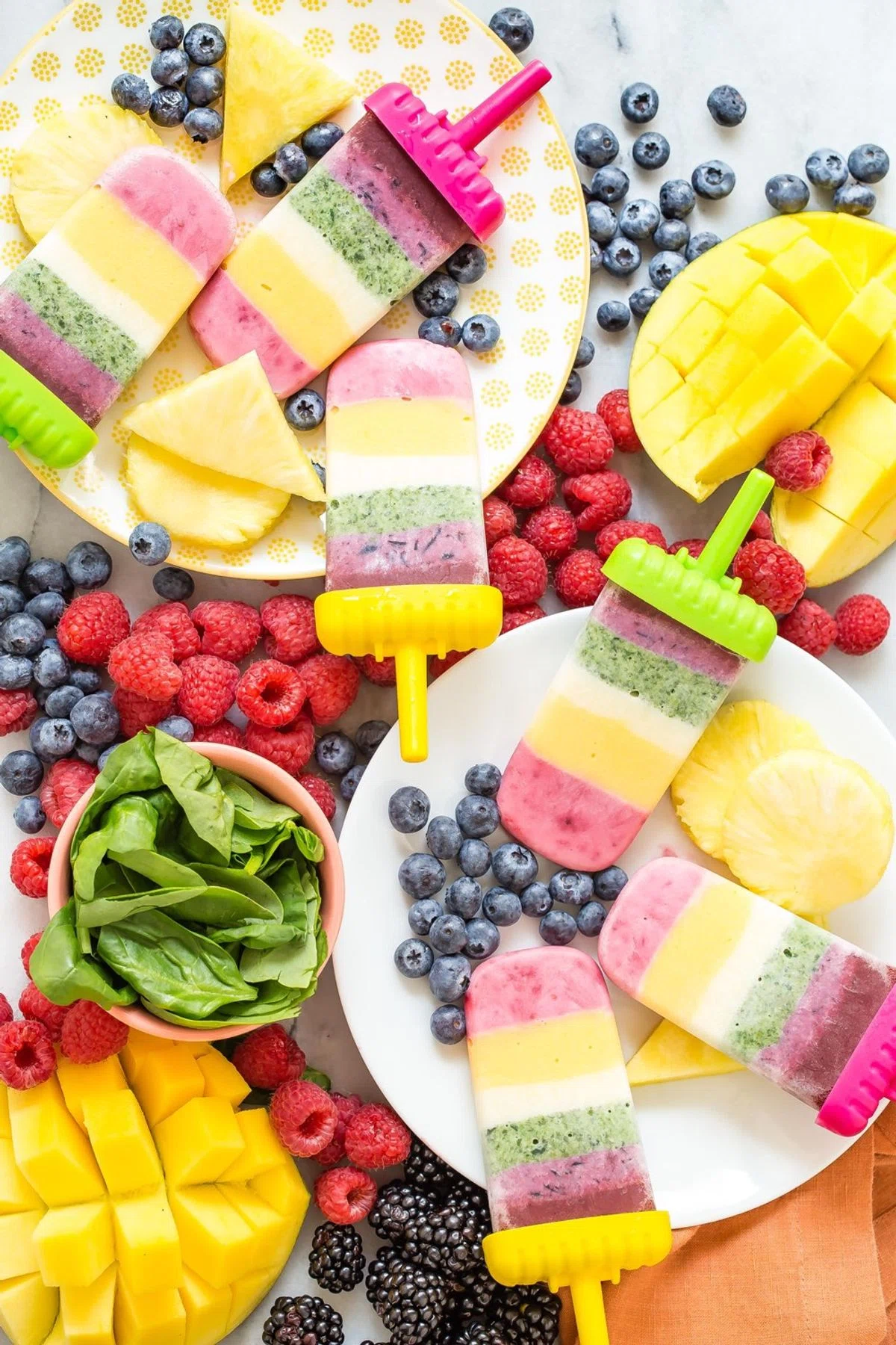 Rainbow Yogurt Popsicles