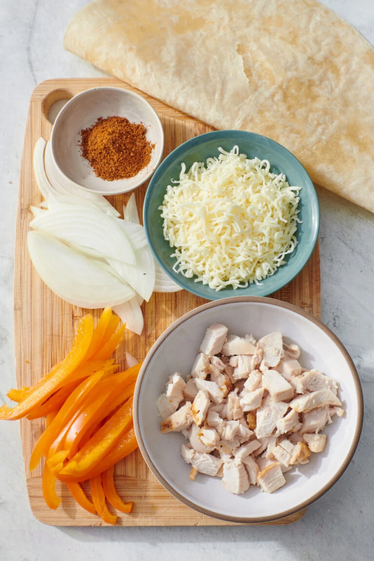 Simple Chicken Fajita Quesadillas