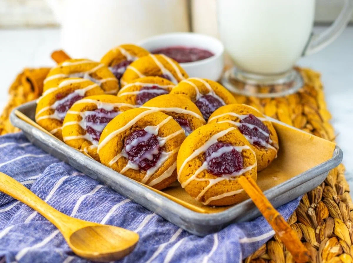 Gingerbread Thumbprint Cookies with Cranberry Sauce