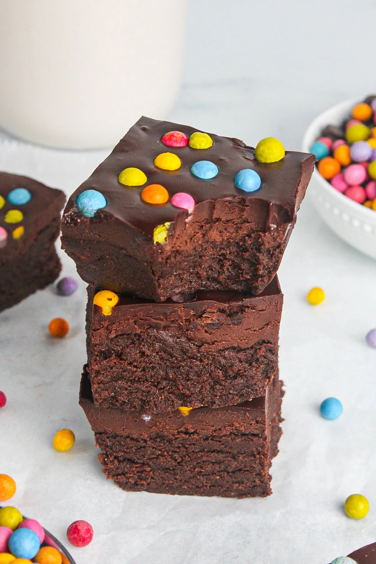 No Bake Protein Cosmic Brownies