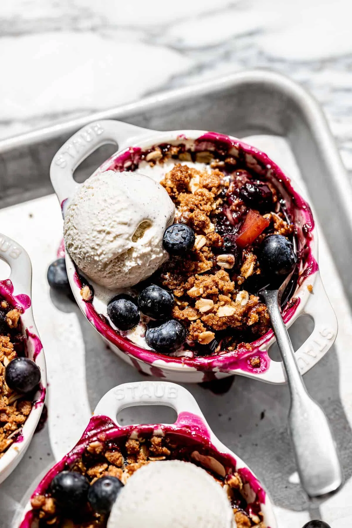 Individual Blueberry and Apple Crumble