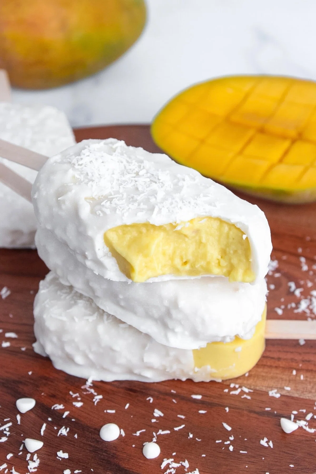 Mango Coconut Vegan Ice Cream Bars