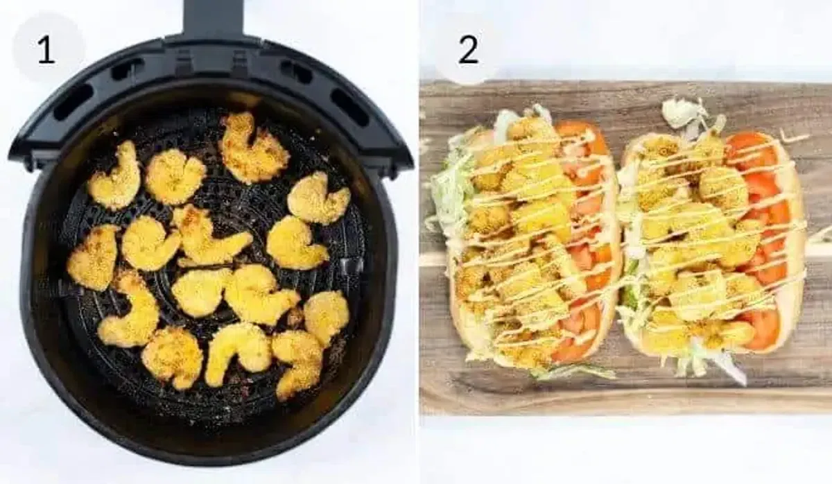 Air Fryer Shrimp Po Boy Sandwich