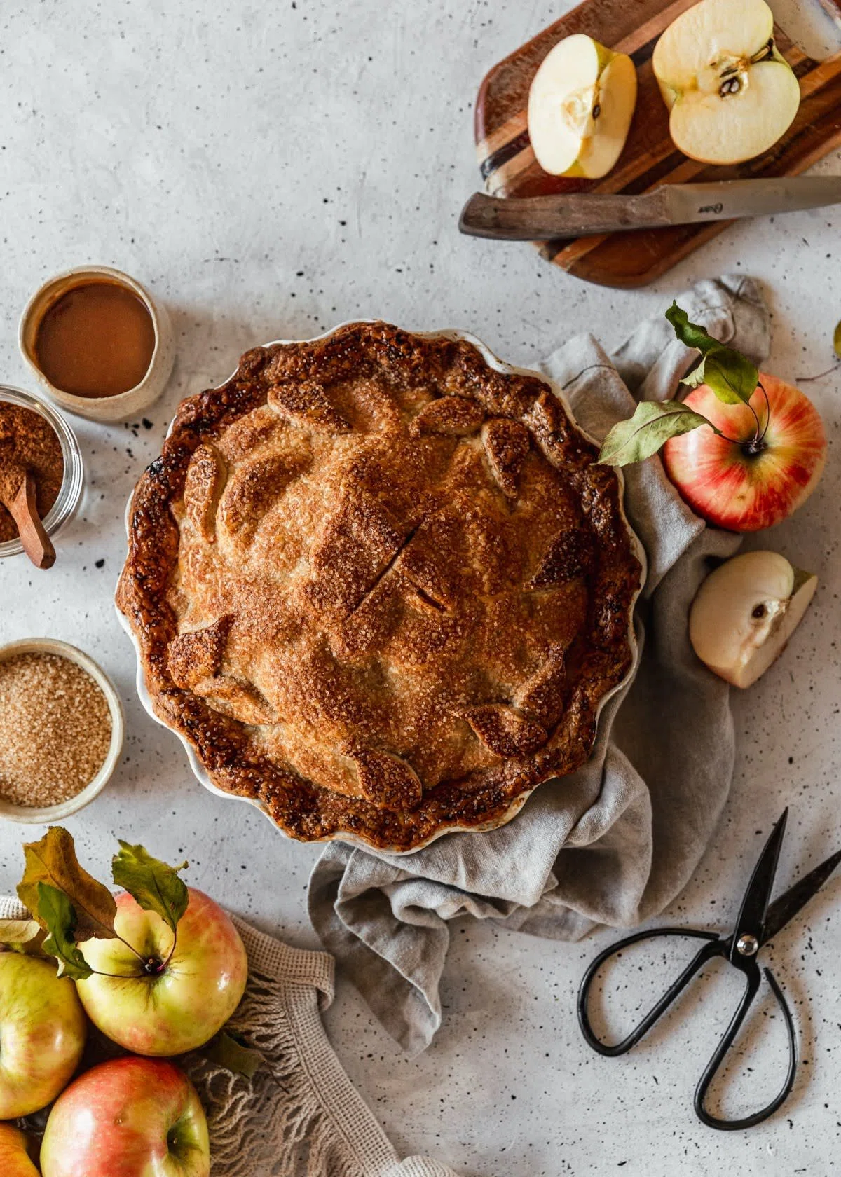 Caramel Apple Pie With Brown Butter Crust