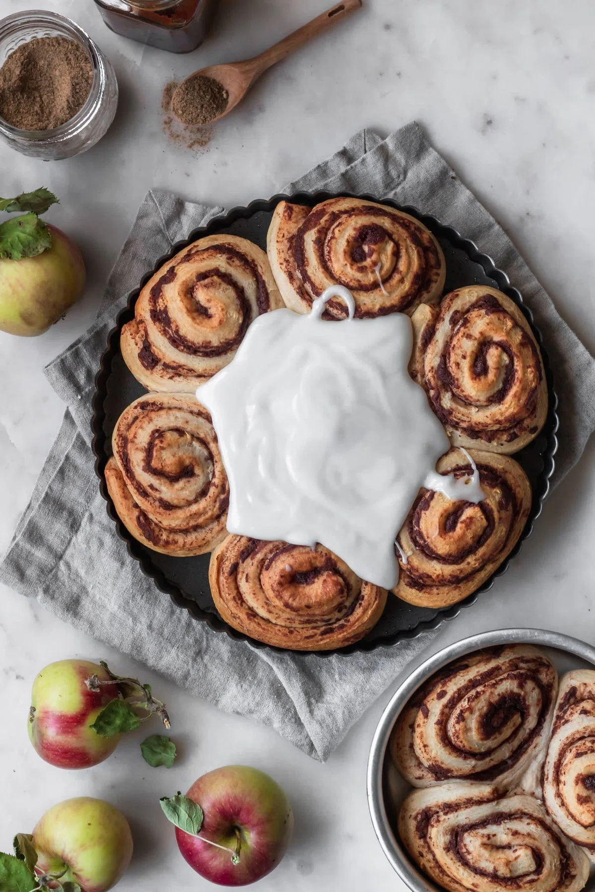 Apple Butter Cinnamon Rolls With Brown Butter Frosting