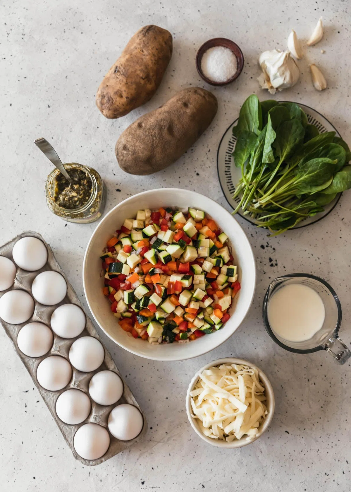 Roasted Veggie Breakfast Casserole With Pesto