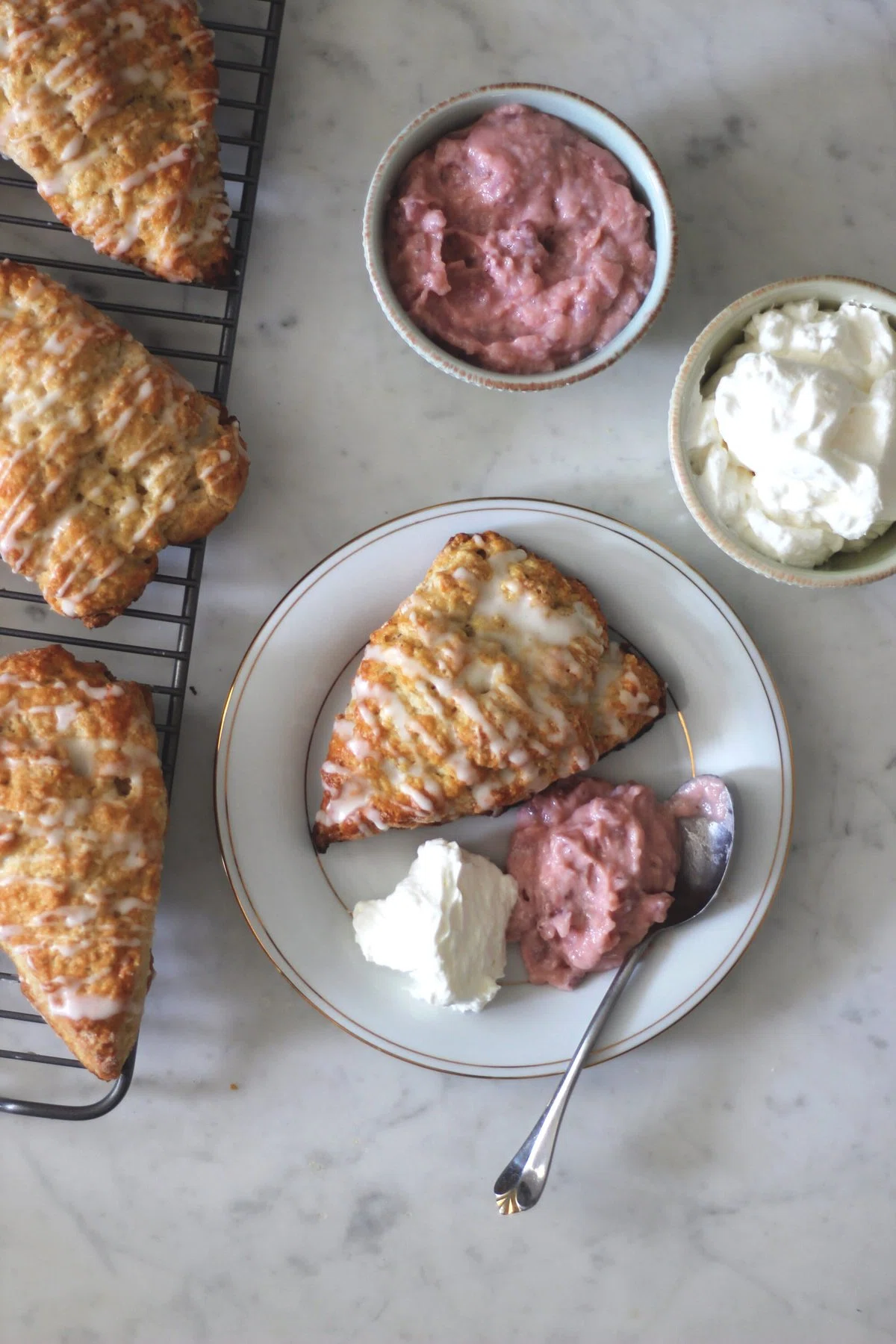 Vanilla + Cardamom Scones With Strawberry Curd