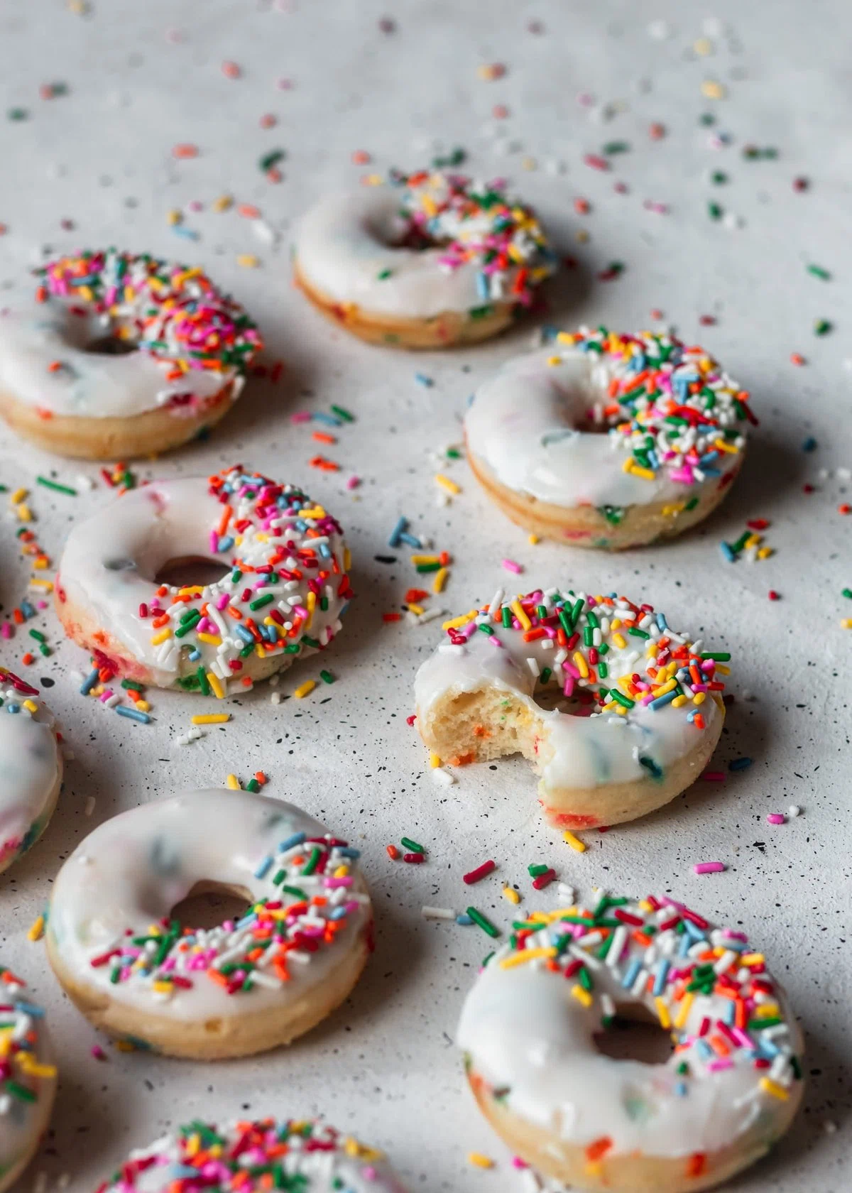 Birthday Cake Donuts With Vanilla Glaze