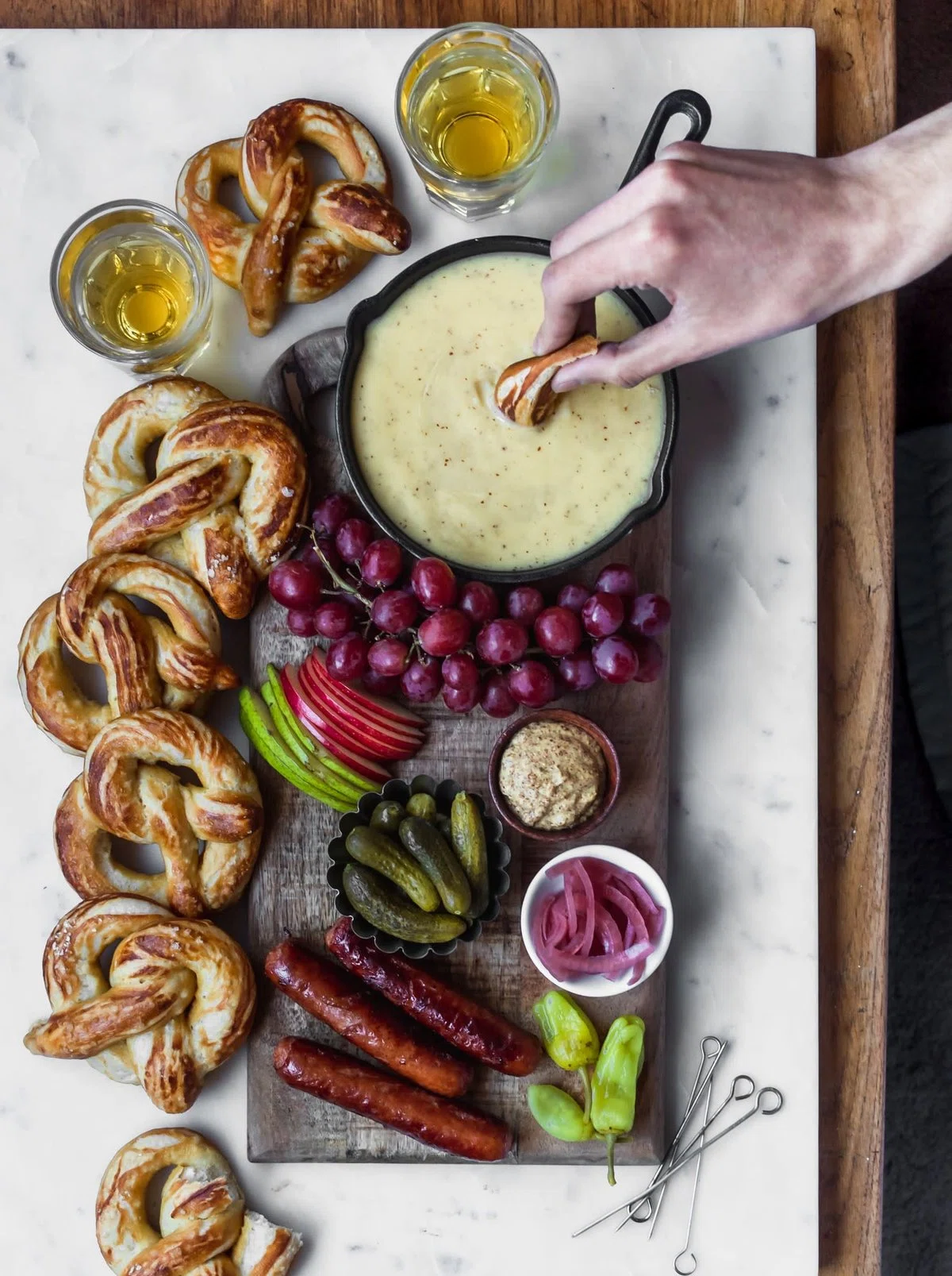 Beer Cheese Fondue + Game Day Snacks!