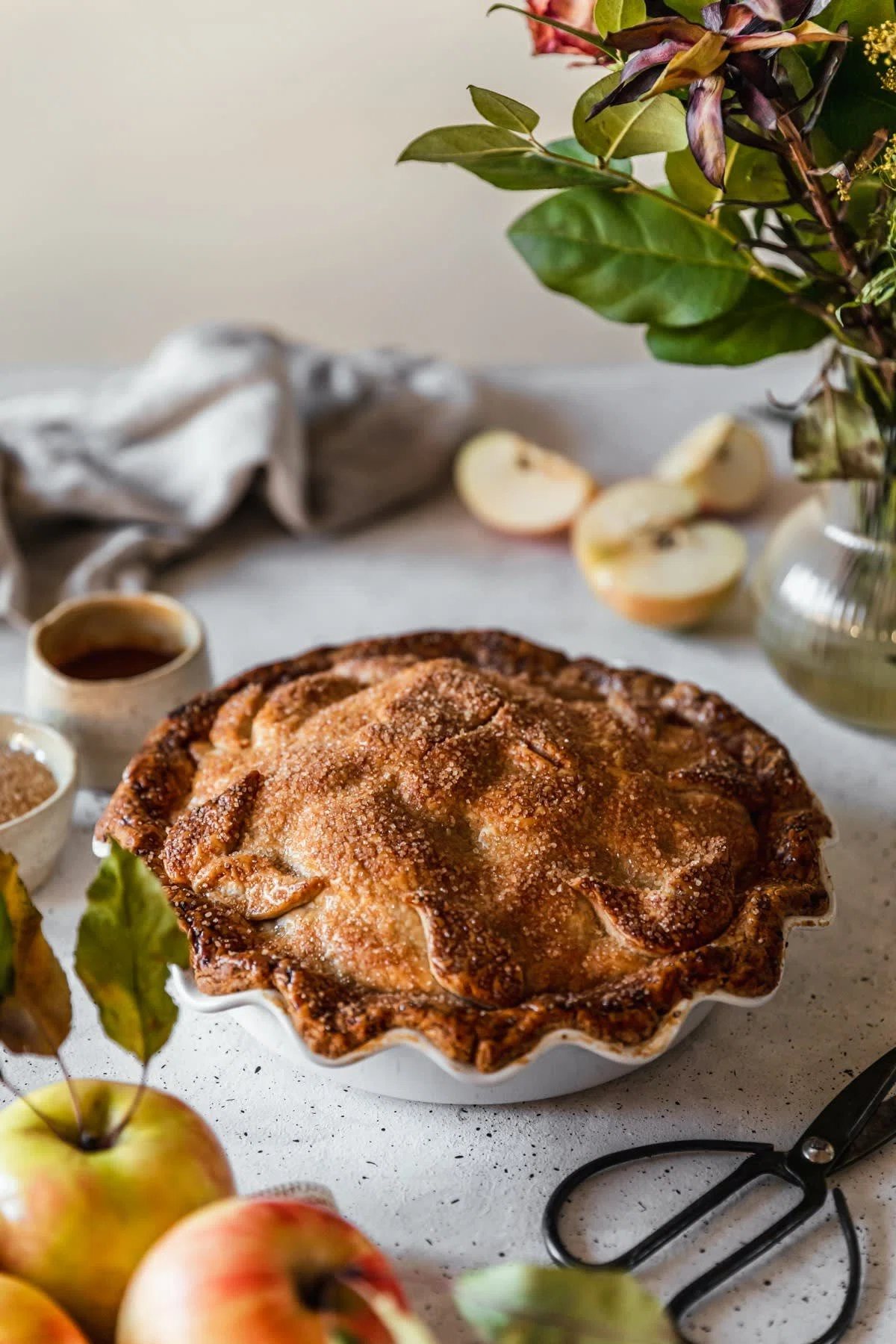 Caramel Apple Pie With Brown Butter Crust