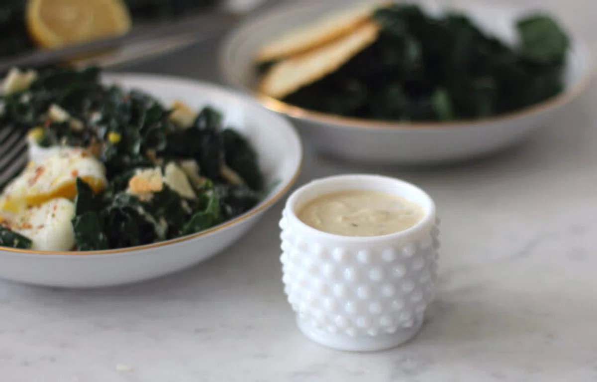 Kale Salad With Greek Yogurt Caesar Dressing